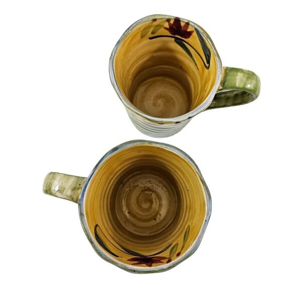 Pier 1 Cup ELIZABETH Hand Painted Stoneware Large 16 Oz Cups – Set of 2 - Picture 14 of 16